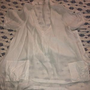 Royal Digs Asymmetrical Linen Blouse